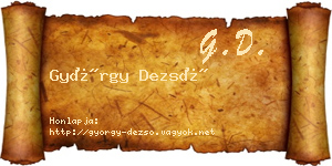 György Dezső névjegykártya
